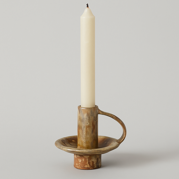 Ceramic Candle Holder with Handle – Raw &amp; Authentic Design