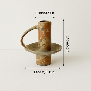 Ceramic Candle Holder with Handle – Raw &amp; Authentic Design