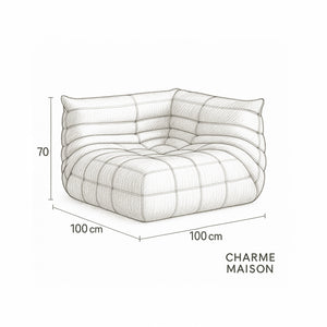 Luxury Fabric Relax Corner Armchair – Modular, Sculptural, Enveloping Comfort