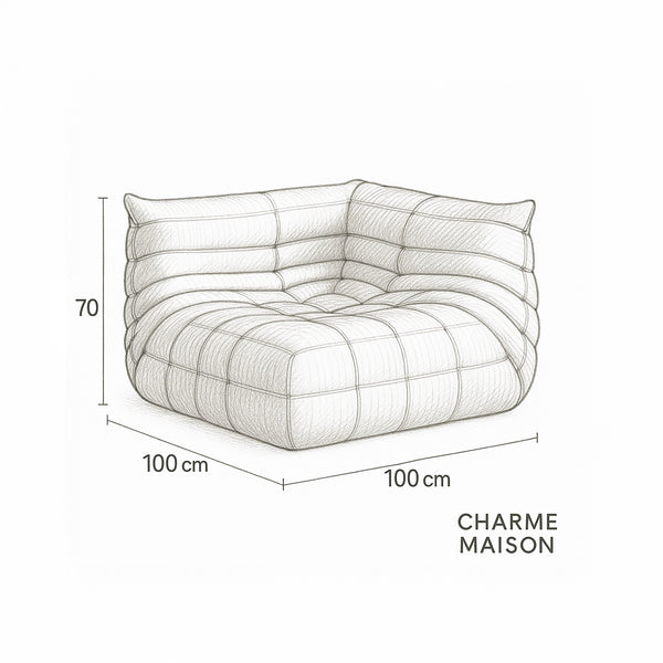 Luxury Fabric Relax Corner Armchair – Modular, Sculptural, Enveloping Comfort