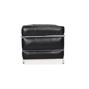 Modernist Grand Comfort Armchair – Genuine Leather &amp; Chrome Frame