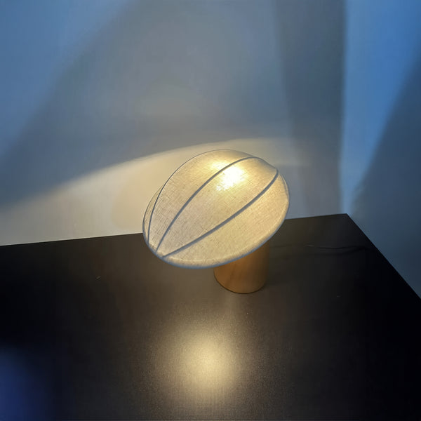 Natural Solid Wood Lamp – Organic Design with Linen Shade