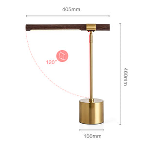 Golden Elegance Table Lamp – Wood &amp; Brushed Metal Design