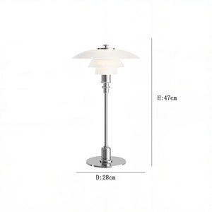 Modern Glass and Metal Table Lamp – Silver or Gold Finish