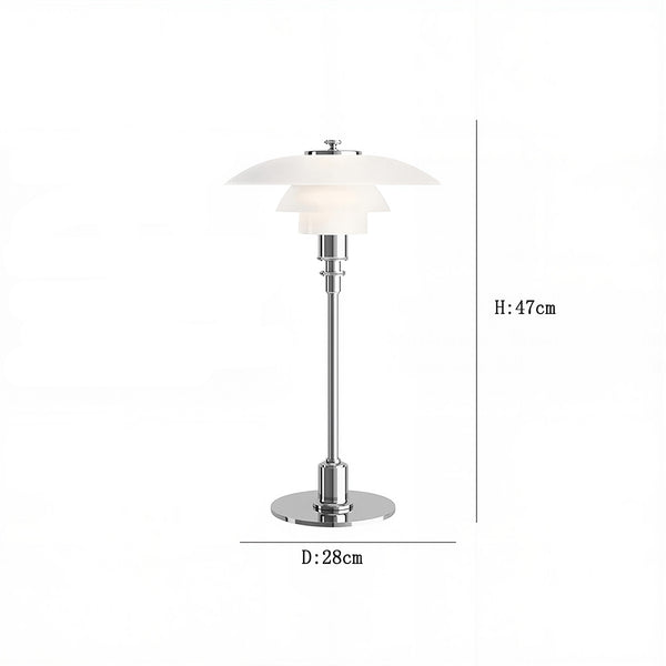 Modern Glass and Metal Table Lamp – Silver or Gold Finish