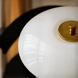 Modern Glass and Metal Table Lamp – Silver or Gold Finish