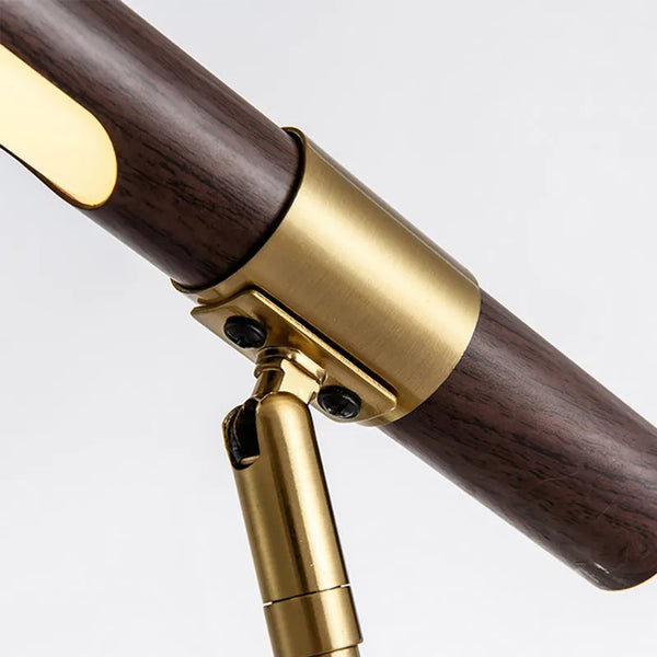Golden Elegance Table Lamp – Wood &amp; Brushed Metal Design