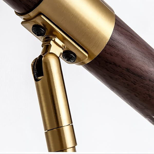 Golden Elegance Table Lamp – Wood &amp; Brushed Metal Design