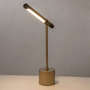 Golden Elegance Table Lamp – Wood &amp; Brushed Metal Design