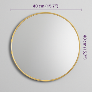 Round Gold Mirror 40 cm – Minimalist Elegance and Luminous Effect