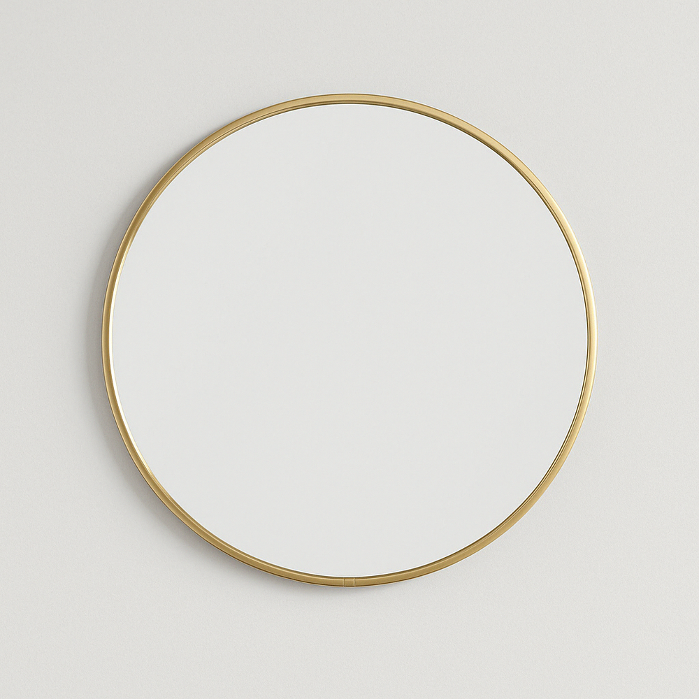 Round Gold Mirror 40 cm – Minimalist Elegance and Luminous Effect