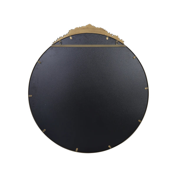 Miroir Décoratif en Laiton et Résine avec Cadre Métal - Style Baroque.