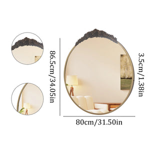 Miroir Décoratif en Laiton et Résine avec Cadre Métal - Style Baroque.