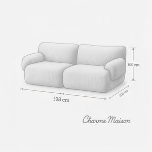Sahara – Sculptural 2-Seater Sofa in Honey Sand Fabric