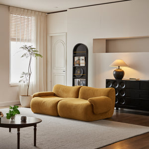 Sahara – Sculptural 2-Seater Sofa in Honey Sand Fabric