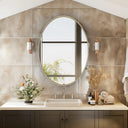 Miroir Décoratif Doré Oval avec Cadre en Métal.