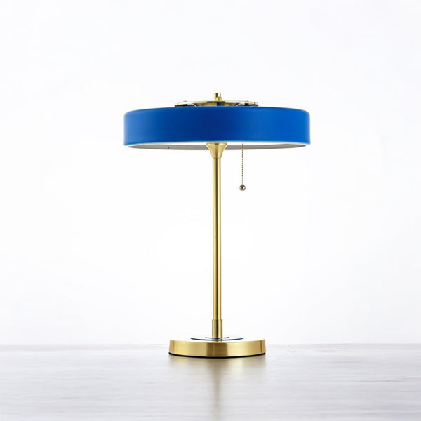 Gold &amp; Blue Desk Lamp – Elegant Design, Metal, Retro Switch