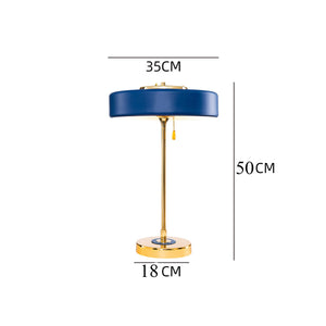 Gold &amp; Blue Desk Lamp – Elegant Design, Metal, Retro Switch