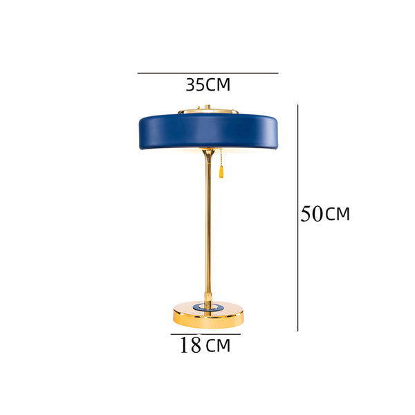 Gold &amp; Blue Desk Lamp – Elegant Design, Metal, Retro Switch
