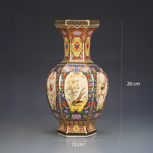 Prestige Enameled Vase – Imperial Ceramic Motifs