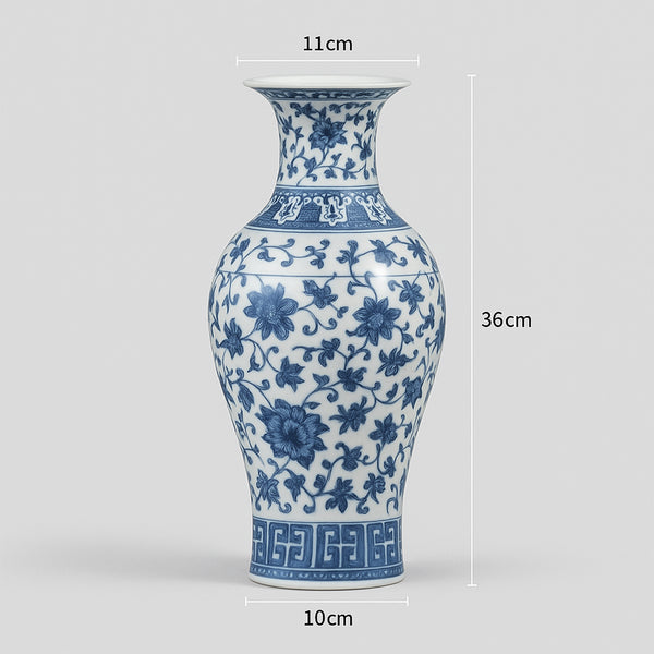 Blue Porcelain Vase – Prestige Edition 36 cm