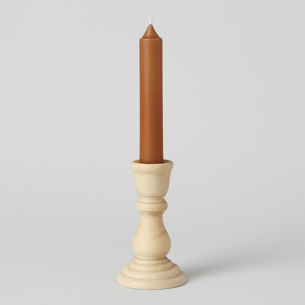 Natural Wood Carved Candle Holder – Raw and Minimalist Charm