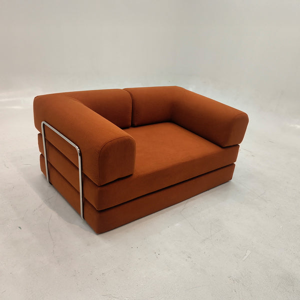 3-Seater Convertible Armchair Sofa – Removable Velvet Cover – Great Comfort