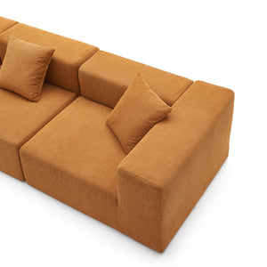 3-Seater Sofa – Sanded Corduroy &amp; Cubic Design