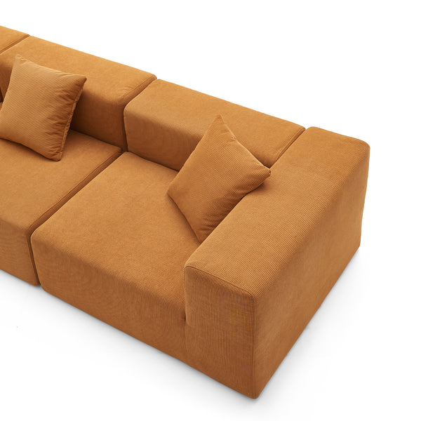3-Seater Sofa – Sanded Corduroy &amp; Cubic Design