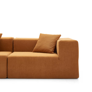 3-Seater Sofa – Sanded Corduroy &amp; Cubic Design