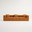 3-Seater Sofa – Sanded Corduroy &amp; Cubic Design