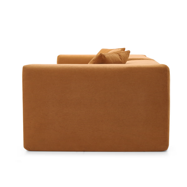 3-Seater Sofa – Sanded Corduroy &amp; Cubic Design