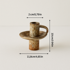 Ceramic Candle Holder with Handle – Raw &amp; Authentic Design