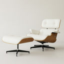Lounge Chair &amp; Footstool Set – Elegant Leather Finish