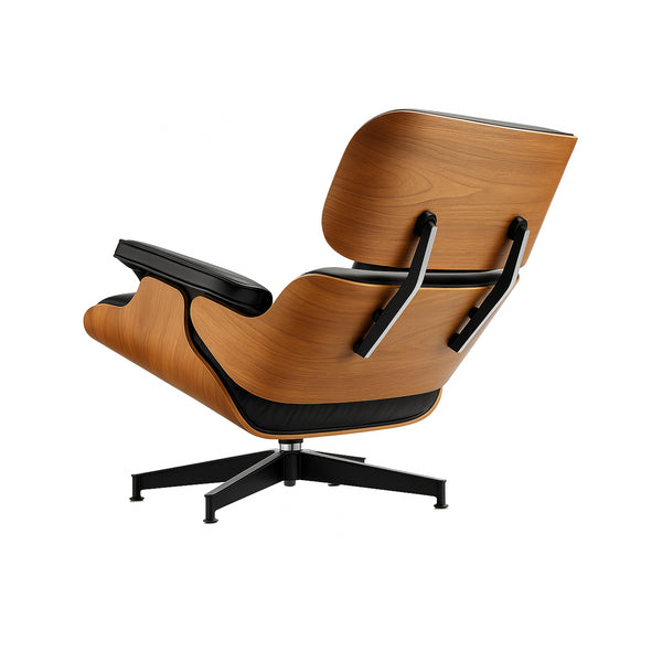Lounge Chair &amp; Footstool Set – Elegant Leather Finish