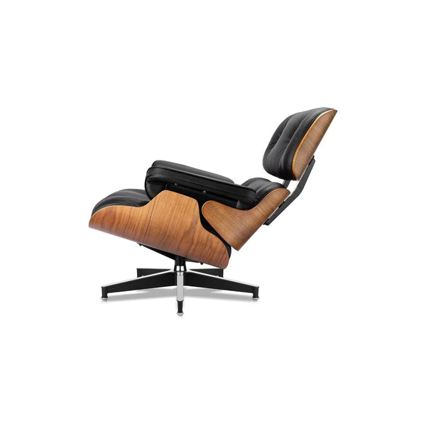 Lounge Chair &amp; Footstool Set – Elegant Leather Finish
