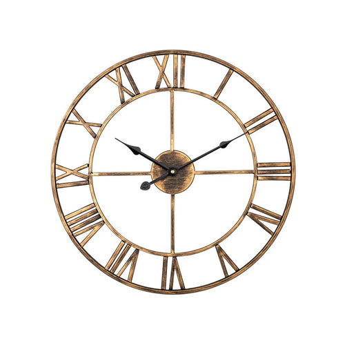 Wrought Iron Designer Wall Clock - Carved Roman Numerals 40 cm