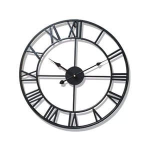 Wrought Iron Designer Wall Clock - Carved Roman Numerals 40 cm