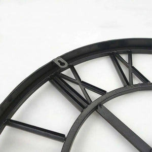 Wrought Iron Designer Wall Clock - Carved Roman Numerals 40 cm