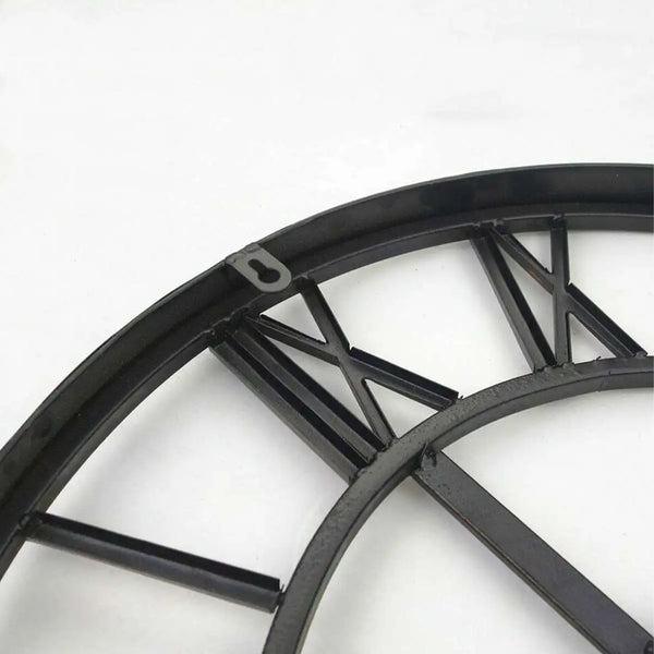 Wrought Iron Designer Wall Clock - Carved Roman Numerals 40 cm