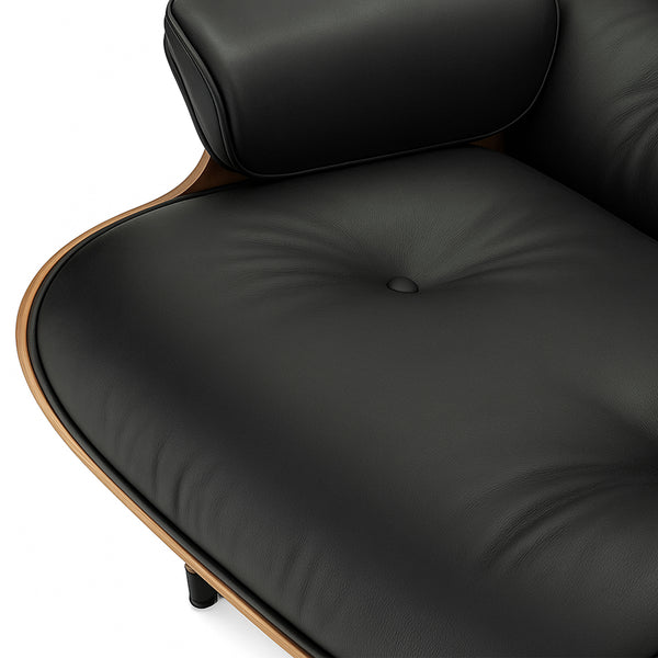 Lounge Chair &amp; Footstool Set – Elegant Leather Finish