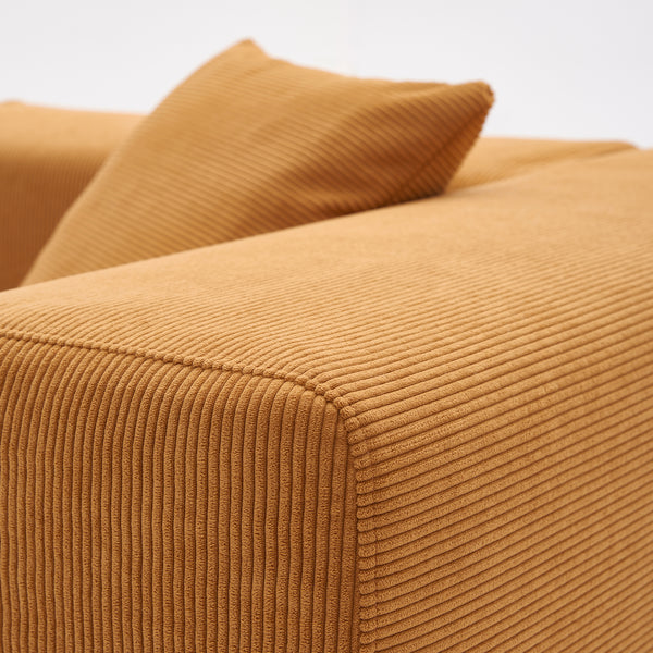 3-Seater Sofa – Sanded Corduroy &amp; Cubic Design